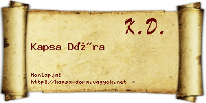 Kapsa Dóra névjegykártya