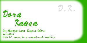 dora kapsa business card
