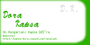 dora kapsa business card